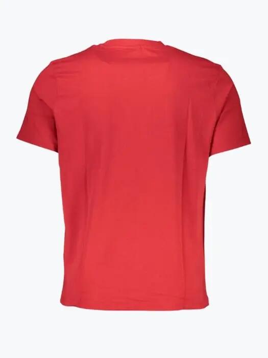 Tricou barbati cu decolteu la baza gatului si imprimeu cu logo rosu 2/2