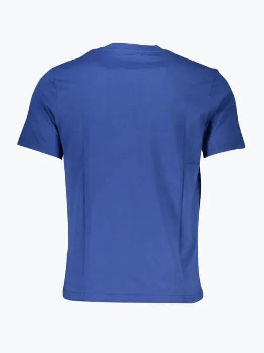 Tricou barbati cu decolteu la baza gatului si imprimeu cu logo albastru 2/2