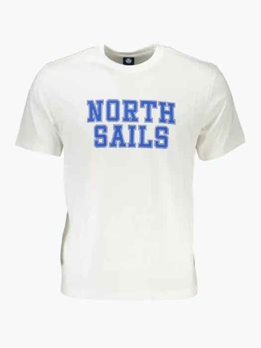Tricou barbati cu decolteu la baza gatului si imprimeu cu logo alb 1/2