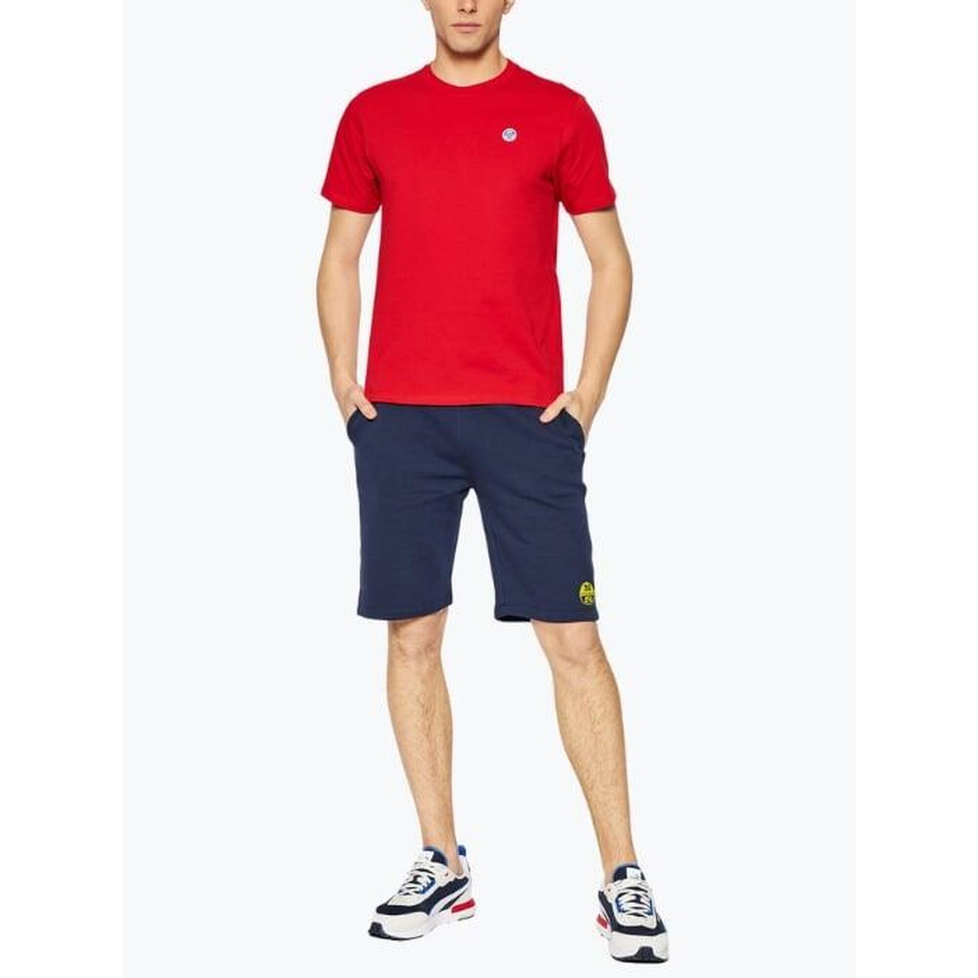 Tricou barbati din bumbac cu logo si croiala Regular fit rosu