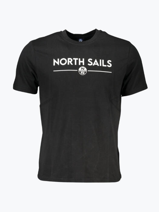 Tricou barbati din bumbac cu croiala Regular fit si imprimeu cu logo negru