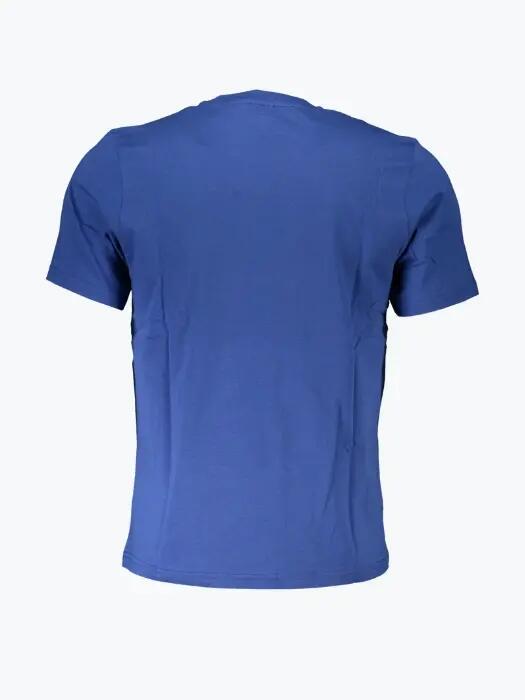 Tricou barbati cu imprimeu cu logo si croiala Regular fit albastru 2/2