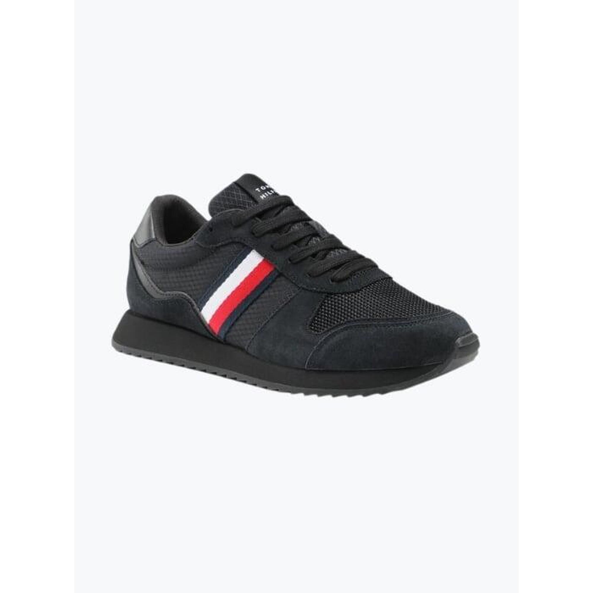 Sneakers barbati Runner Evo Mix cu insertii de piele intoarsa, Negru