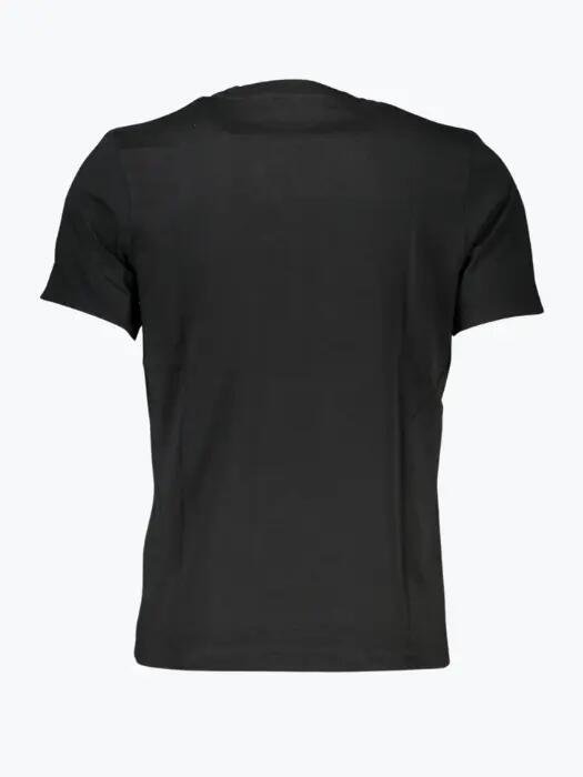 Tricou barbati cu decolteu la baza gatului si imprimeu cu logo negru 2/2
