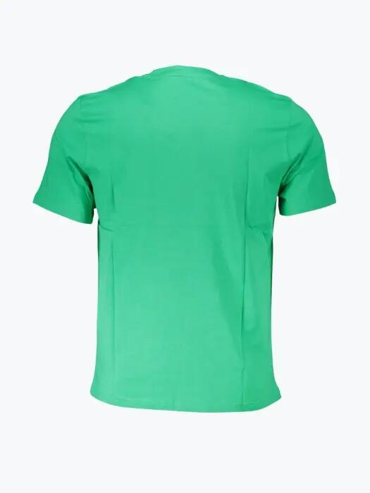 Tricou barbati din bumbac cu croiala Regular fit si imprimeu cu logo verde 2/2