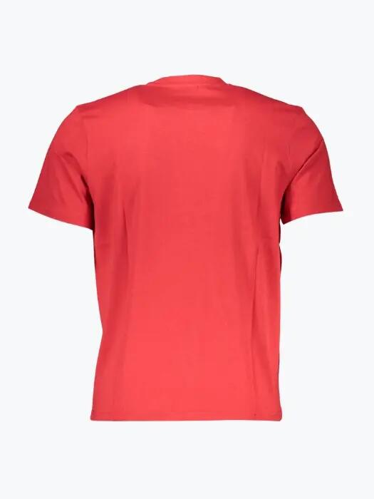 Tricou barbati din bumbac cu croiala Regular fit si imprimeu cu logo rosu 2/2