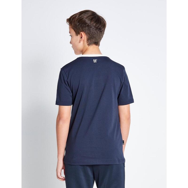 Camiseta Jr 11 COLOUR BLOCK TAPED - Navy / Steel / Wh