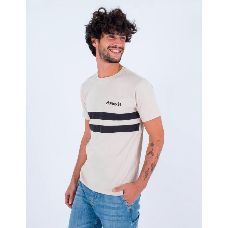 Camiseta Hombre Hurley Oceancare block party Beige