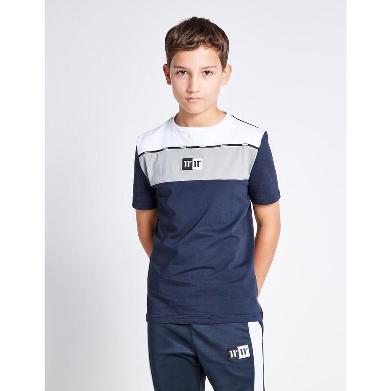 Camiseta Jr 11 COLOUR BLOCK TAPED - Navy / Steel / Wh