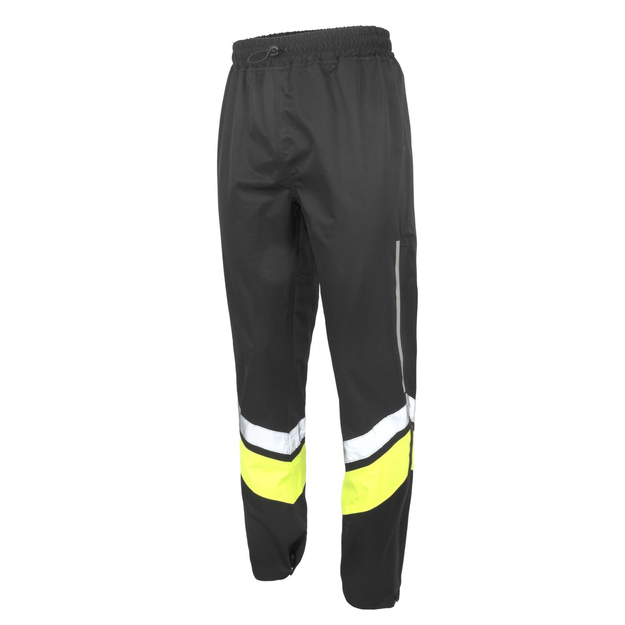 Wowow - Pantalon De Pluie Fluorescent Taille M - Pantalon Fuji - Surpantalon - Jaune|noir - 38 S - Decathlon
