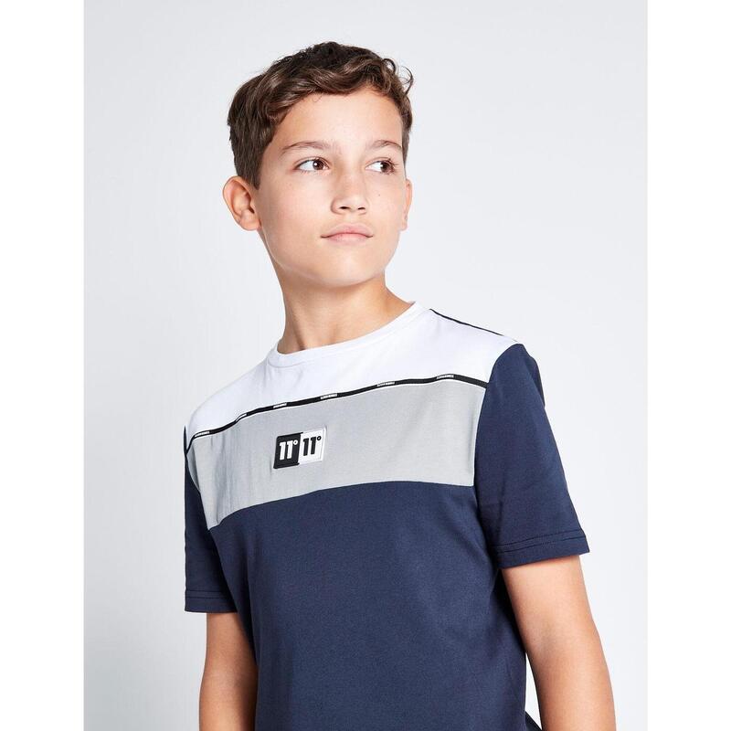 Camiseta Jr 11 COLOUR BLOCK TAPED - Navy / Steel / Wh