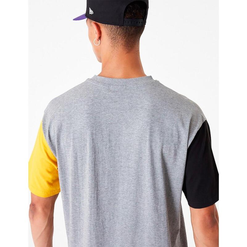 Camisetas para Hombre New era Cut sew los angeles lakers Gris