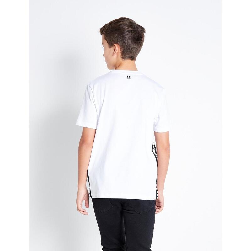 Camiseta Jr TEXT PANEL CUT AND SEW - White/Black