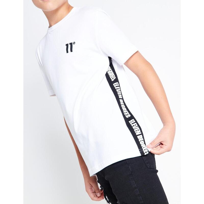 Camiseta Jr TEXT PANEL CUT AND SEW - White/Black