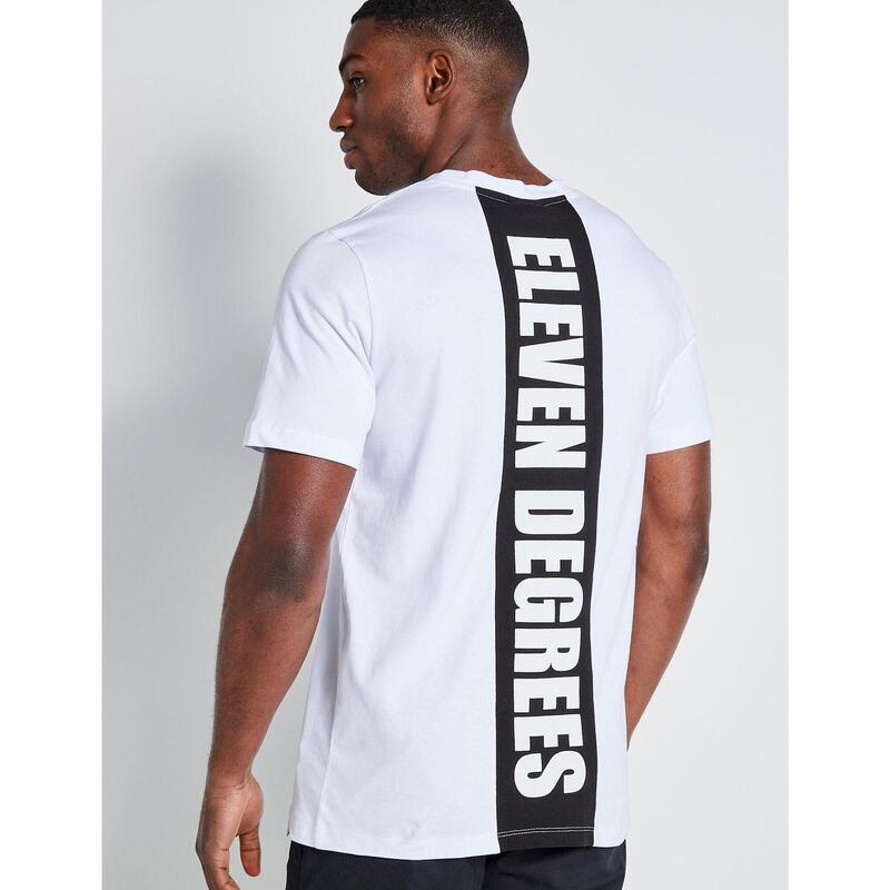 Camisetas para Hombre Eleven degrees Cut&sew printed back graphic Blanco