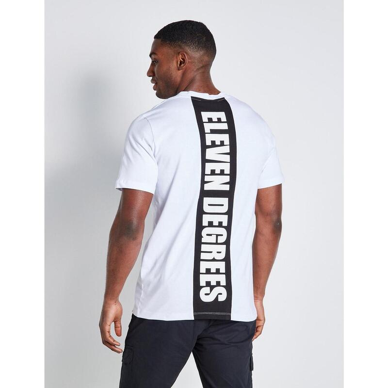 Camisetas para Hombre Eleven degrees Cut&sew printed back graphic Blanco