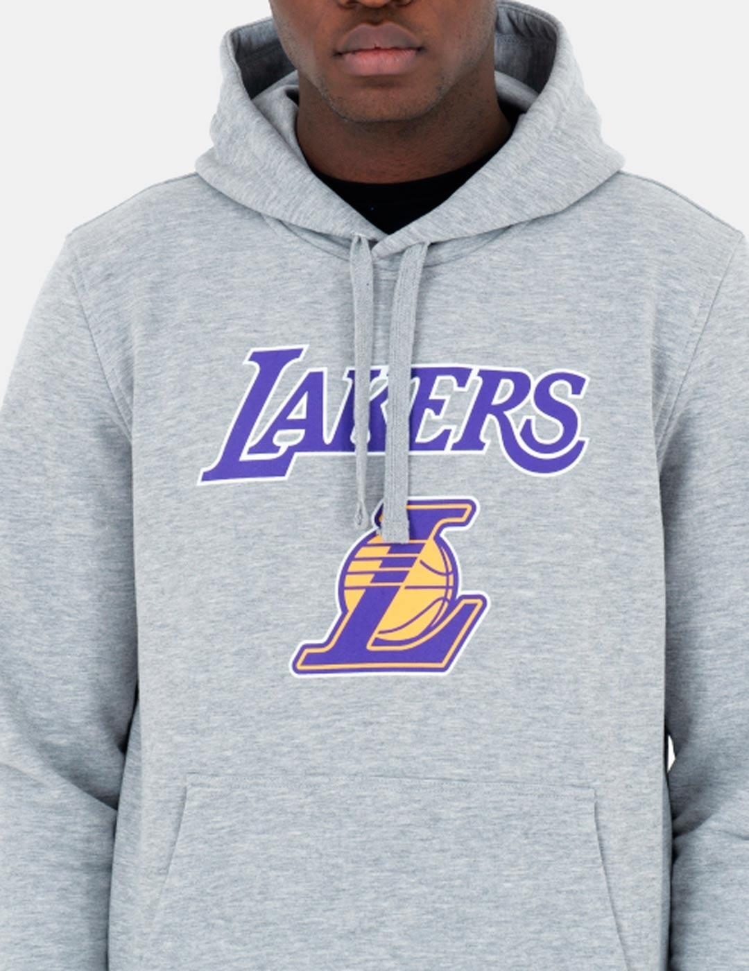 Sweat à Capuche NBA Los Angeles Lakers New Era Team logo Gris pour Homme 2/6