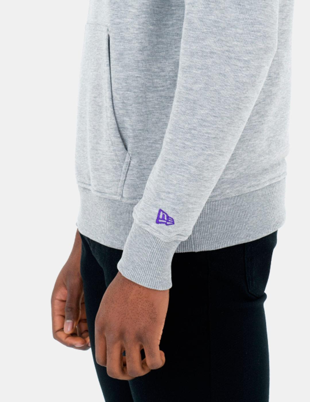 Sweat à Capuche NBA Los Angeles Lakers New Era Team logo Gris pour Homme 4/6