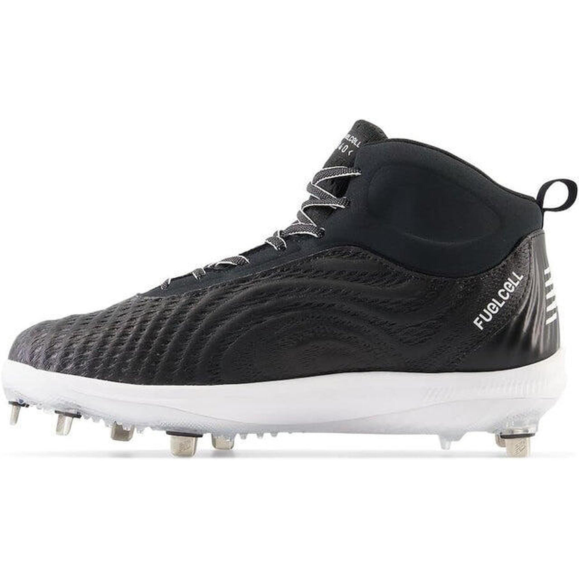 Baseball Shoes - Mid - Metal Spikes - 4040v7 - Black/White