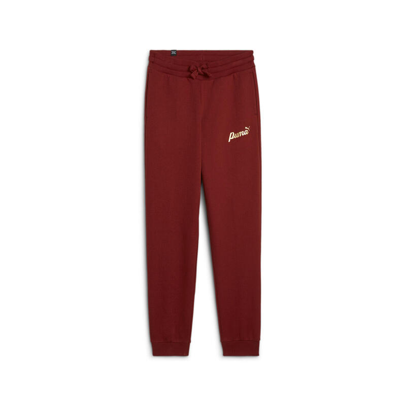 Pantalones ESS+ SCRIPT Niños PUMA Intense Red Gold Foil