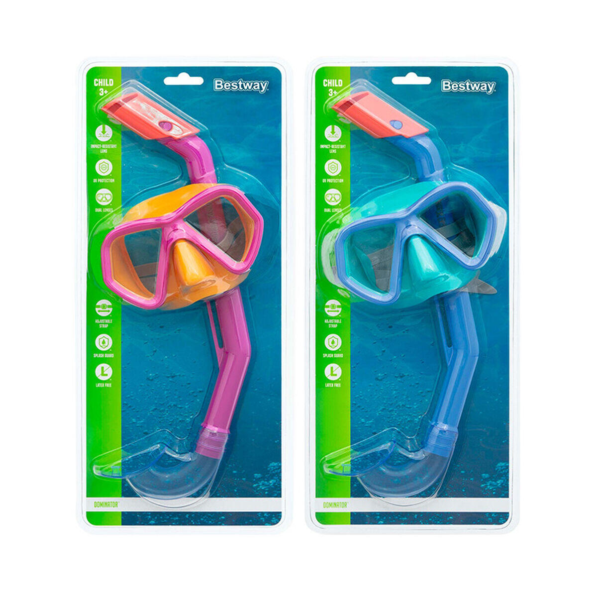Óculos de Mergulho com Tubo Infantis Bestway Azul 4/7