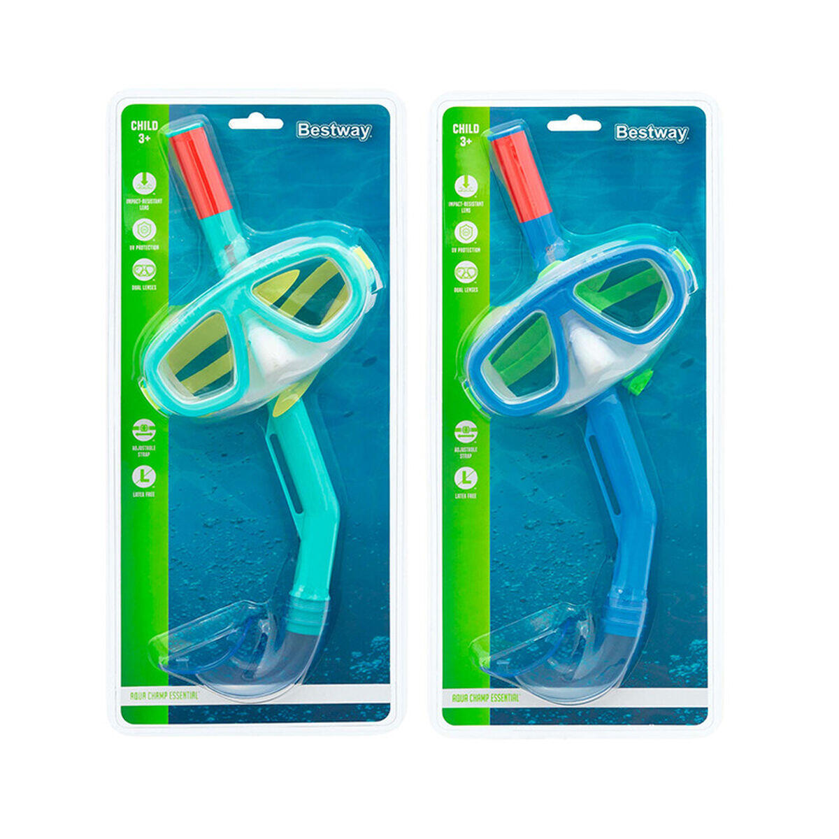 Óculos de Mergulho com Tubo Infantis Bestway Azul 4/7
