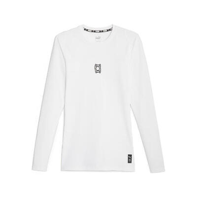 Hoops team basketbalshirt met lange mouwen voor heren puma white