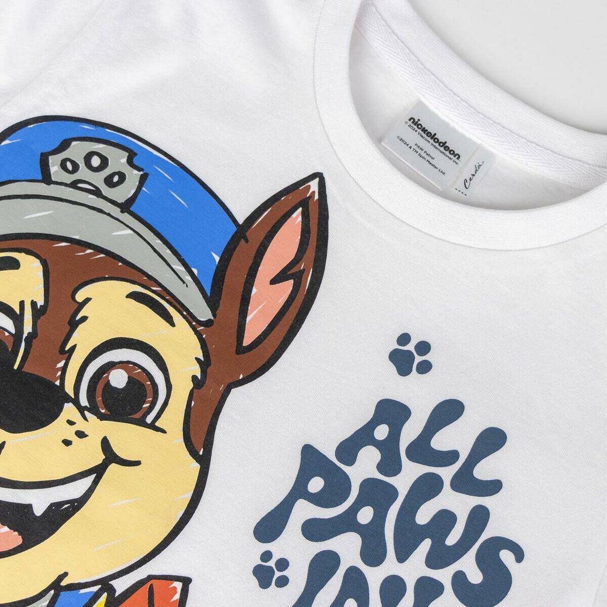 Camiseta de Manga Corta Infantil The Paw Patrol Blanco 3/5