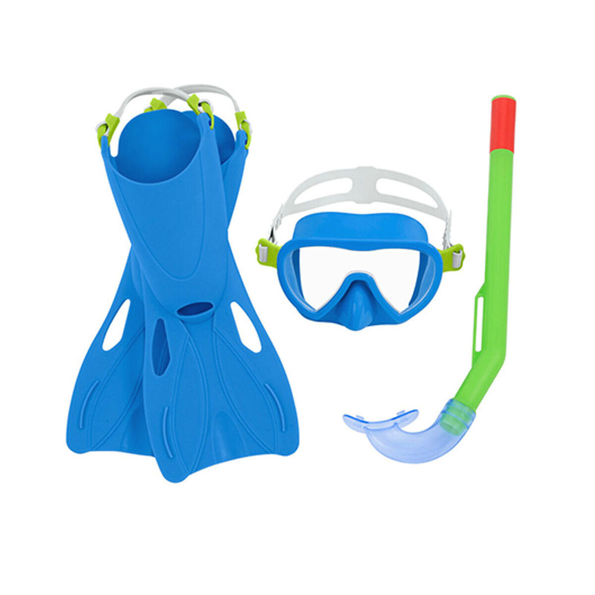 Lunettes de Plongée avec Tube et Palmes Bestway Bleu 2/7