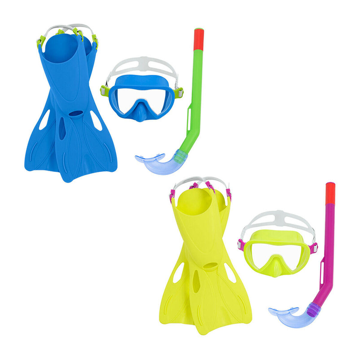 Óculos de Mergulho com Tubo e Barbatanas Bestway Azul