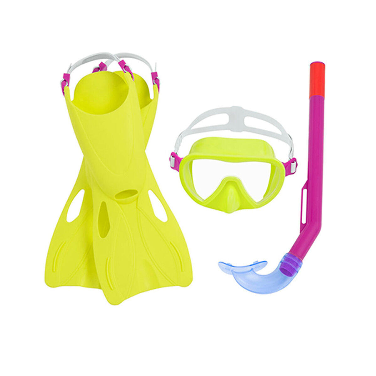Lunettes de Plongée avec Tube et Palmes Bestway Bleu 3/7