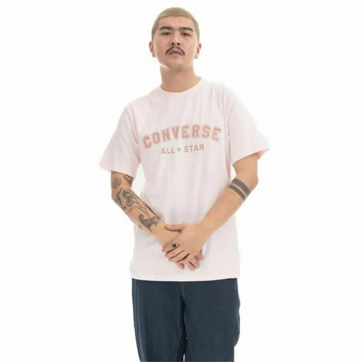 Herren Kurzarm-T-Shirt Converse Classic Fit All Star Single Screen Hellrosa 2/3