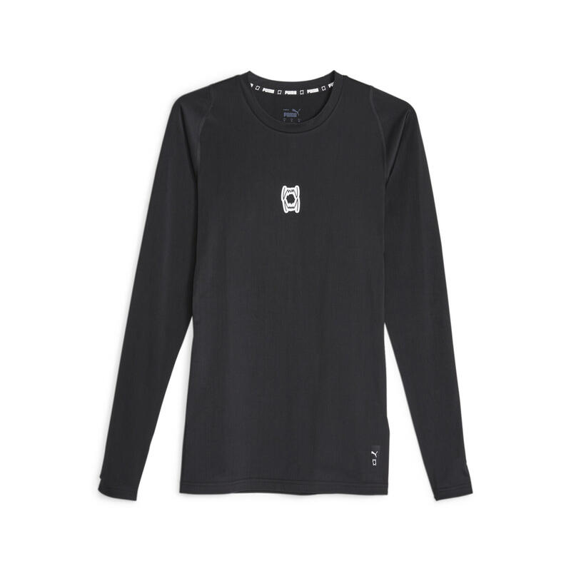 T-shirt de basquetebol de manga comprida Hoops Team para homem PUMA Black