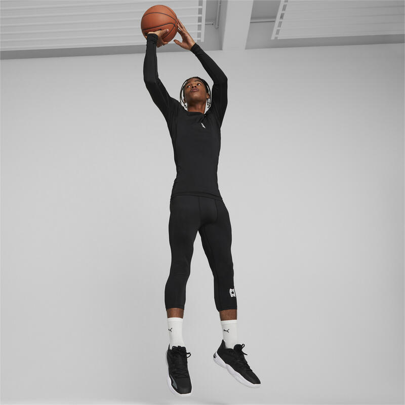 Tricou de baschet Hoops Team cu mânecă lungă pentru bărbați PUMA Black
