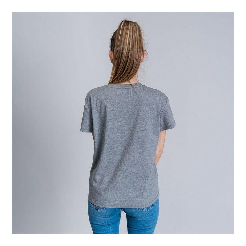 Camiseta de Manga Corta Mujer Snoopy Gris