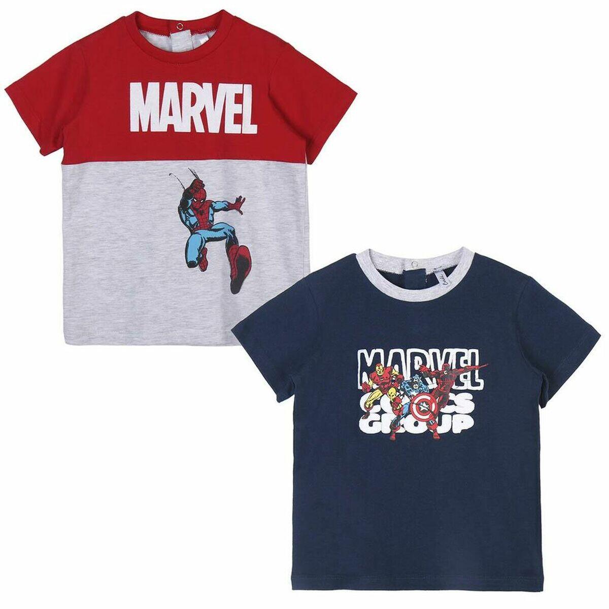 Maglia a Maniche Corte per Bambini Marvel Azzurro |  Marvel