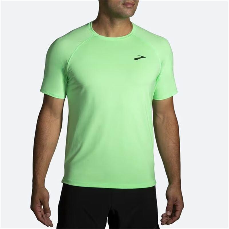 Camiseta de Manga Corta Hombre Brooks  Atmosphere 2.0  Verde limón