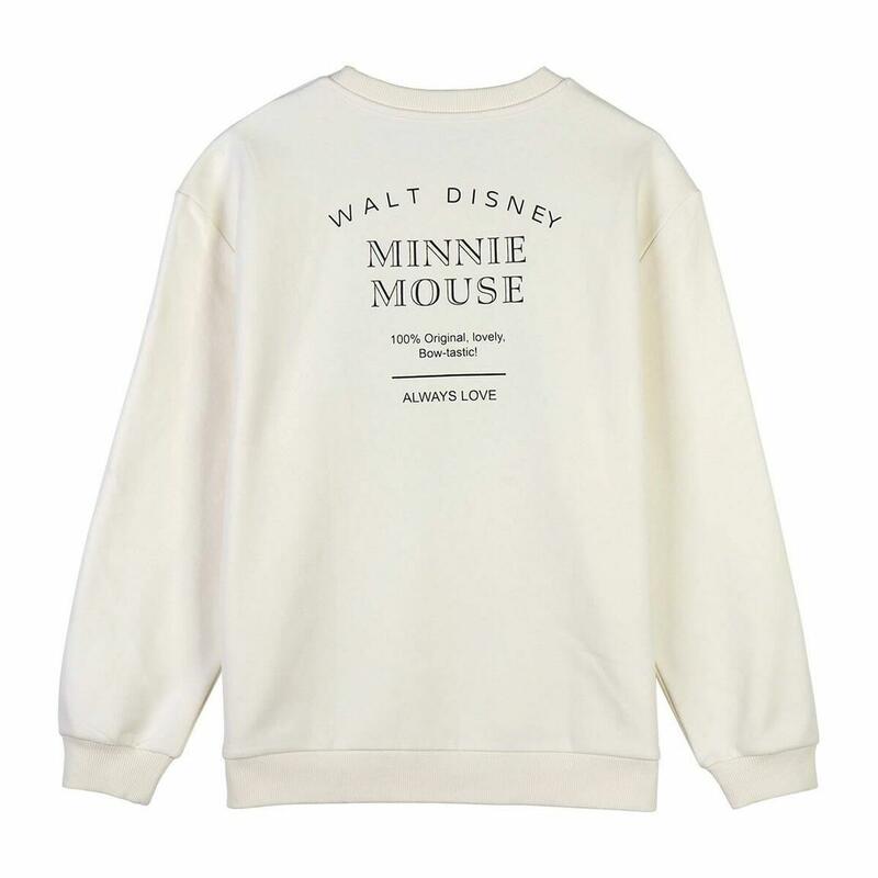 Sudadera sin Capucha Mujer Minnie Mouse Beige