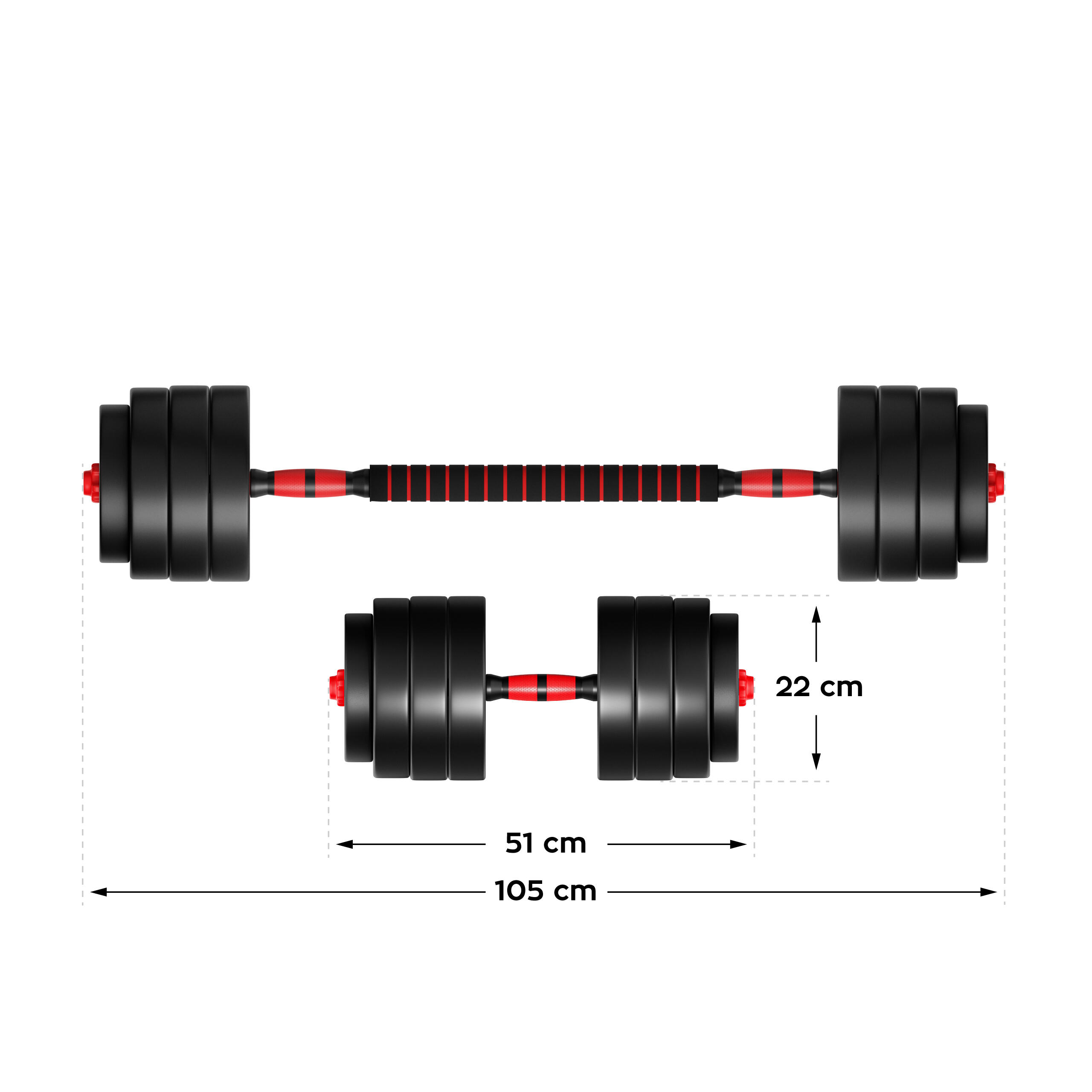 Trainingshanteln verstellbare Lion 45 Athler 2x20kg Langhantel und Kettlebell 3/7