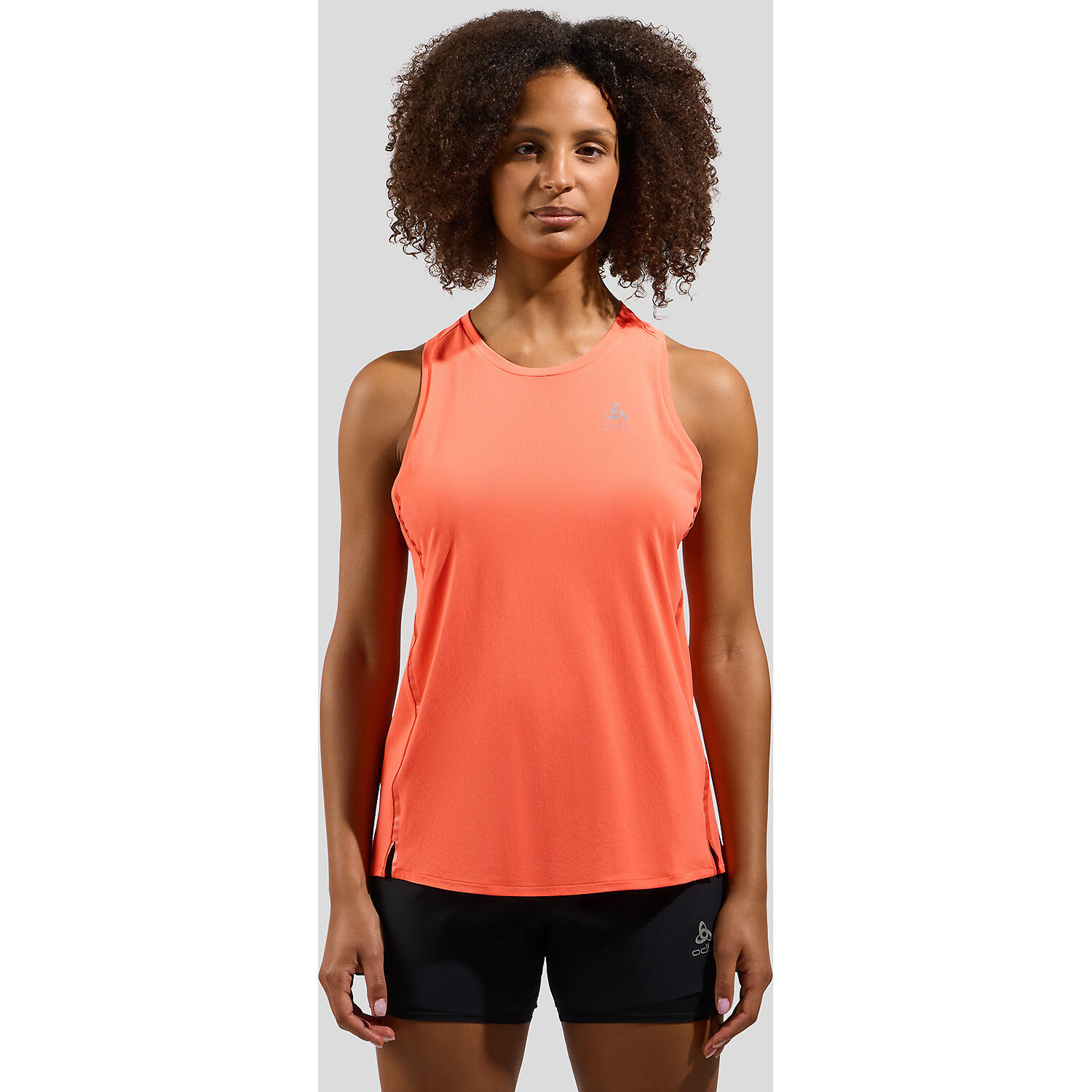Camiseta de running para mujer Odlo Zeroweight Chill-Tec Corail 3/3