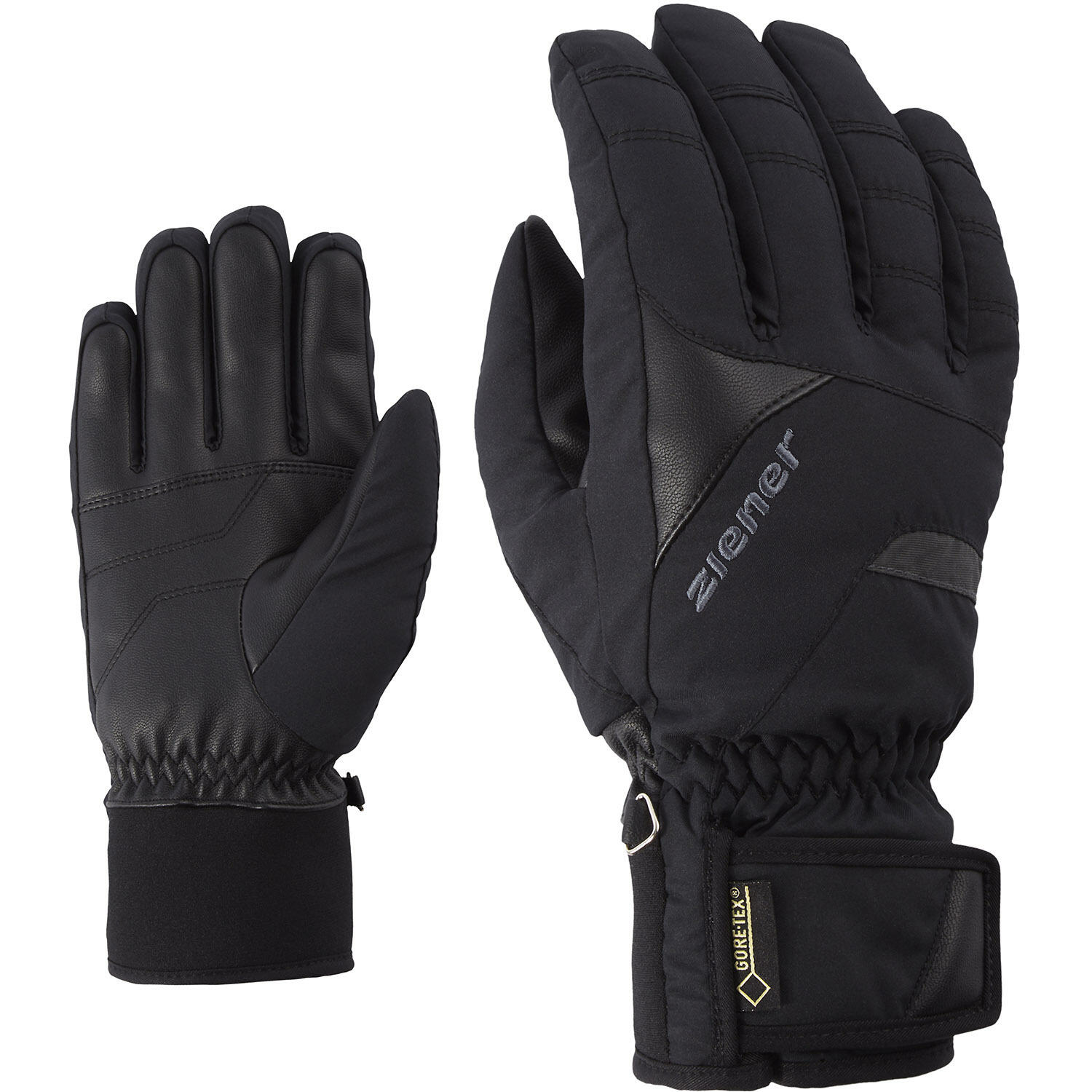 ZIENER Gants GUFFERT GTX - GRAPHITE BLACK 1/1