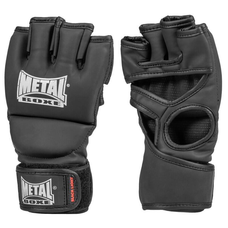 Guantes de competición de MMA sin pulgar de metal boxeo