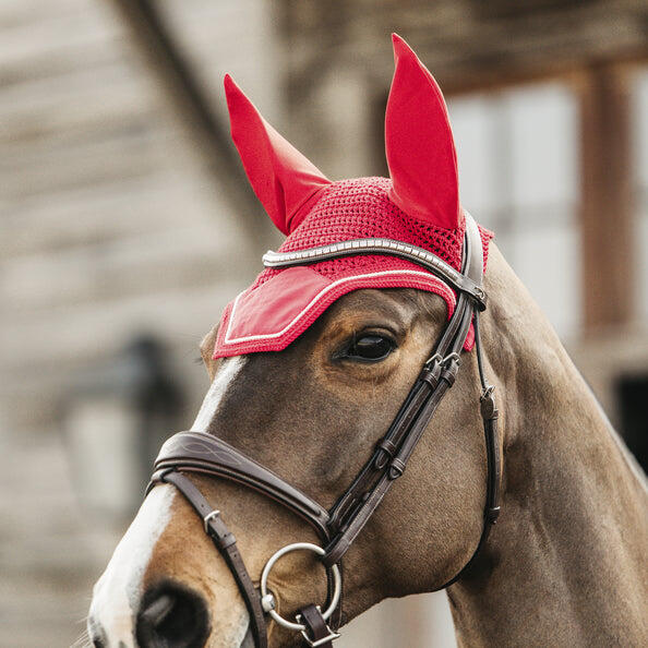 Kentucky Horsewear - Wellington Oornetje - Velvet - Rood - Voor Paard