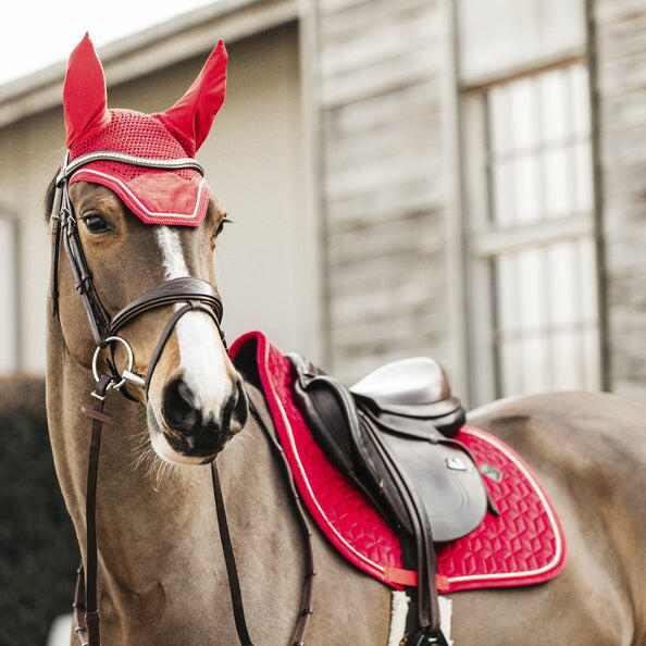 Bonnet anti-mouche Wellington velvet rouge