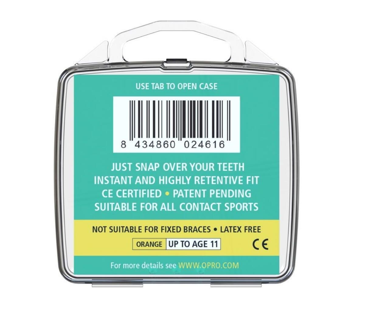 Paradenti OPRO Snap-Fit Junior – Arancione fluo 3/3