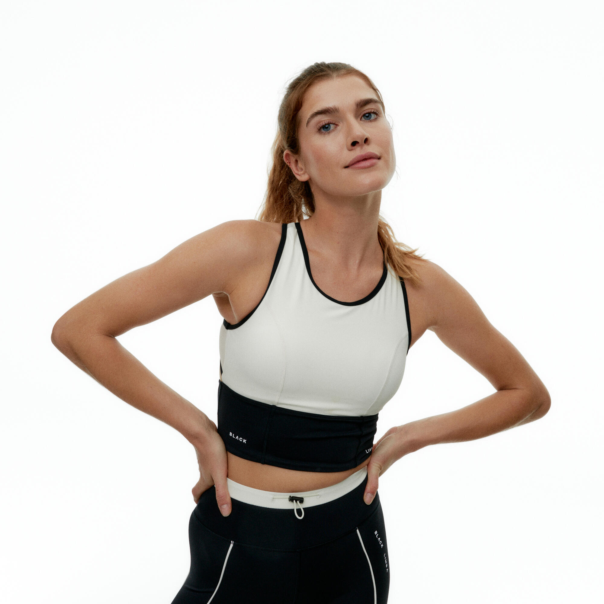 Top desportivo shadow line suporte superior das mulher black limba