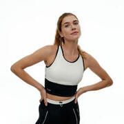 Top deportivo Shadow line Sujeción alta de mujer Black Limba Black & Cream