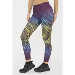 leggings fitness netmesh purpura amarillo fluorescente