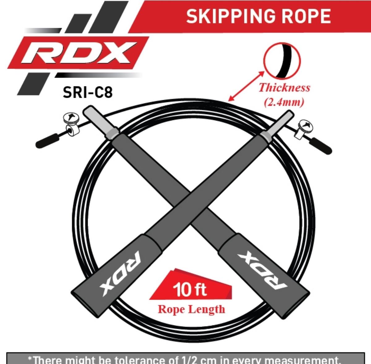 Corde à sauter RDX réglable 2,4 mm PVC 3 m poignées 16 cm 6/7