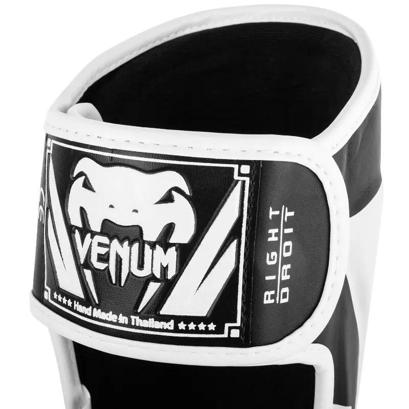 Venum Elite Standup Shinguards  - Black/White 3/4